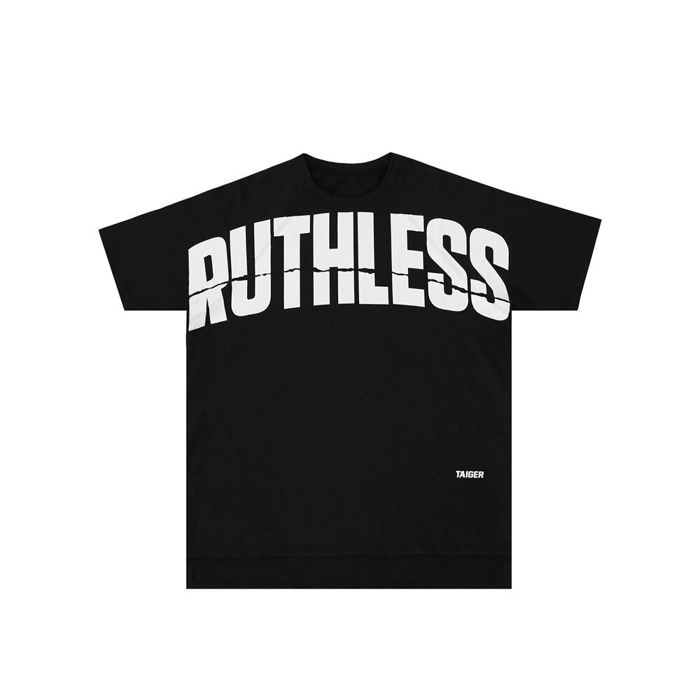 【送料無料】TAIGER Tシャツ RUTHLESS 黒 Mサイズ☆トレーニング ジムウェア_Black