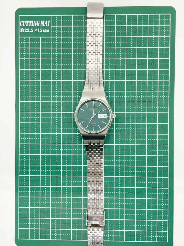 セイコー　TYPE Ⅱ　文字盤グリーン　メンズ腕時計
