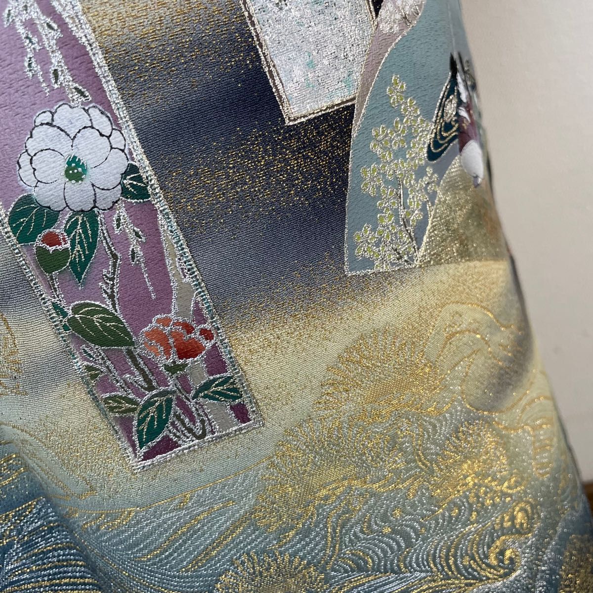 美品『金彩加工』寿光織 黒留袖 袋帯セット 正絹 k153