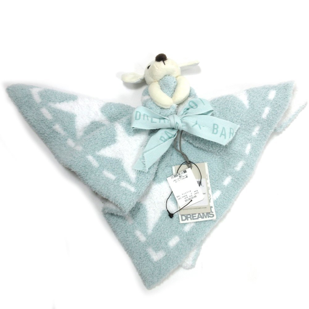 ^vBAREFOOT DREAMS( Bear foot Dream z)! blanket gift set! blanket!... finger doll attaching Mini blanket! blue 