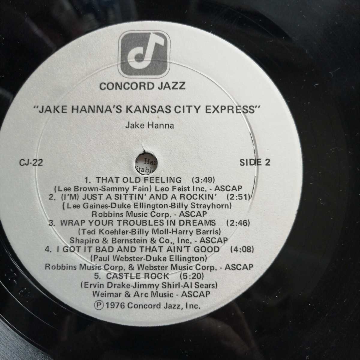 LPレコード　JAKE HANNA　ジェイクハナ / JAKE HANNA`S KANSAS CITY EXPRESS / カンサス・エクスプレス　輸入盤美品　_画像8
