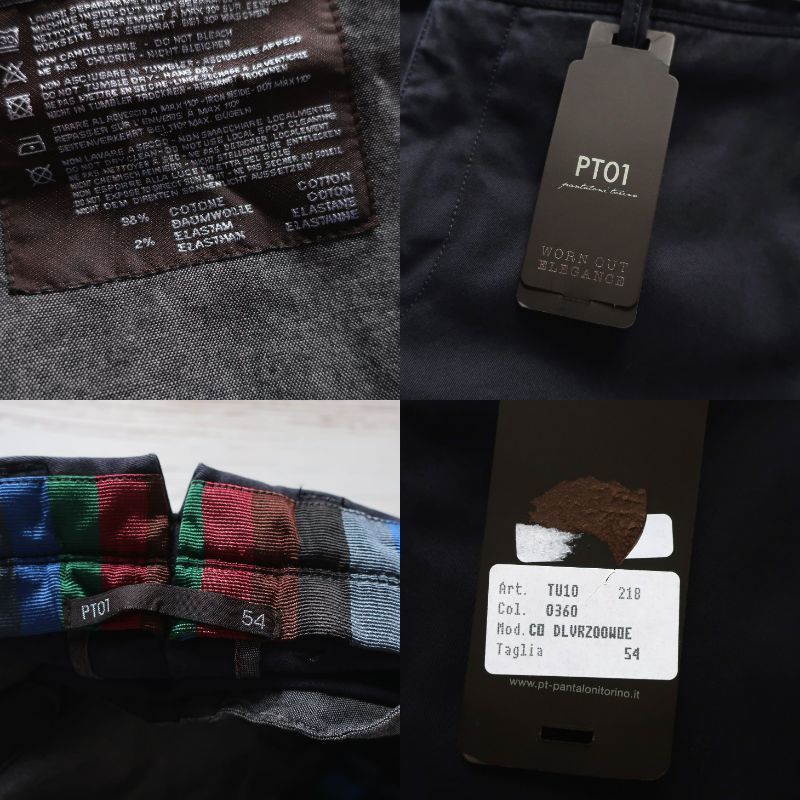  new goods PT01pi- tea Zero One men's stretch chinos skinny slim pants PT TORINO dark blue dark navy 54 3XL 4L size 