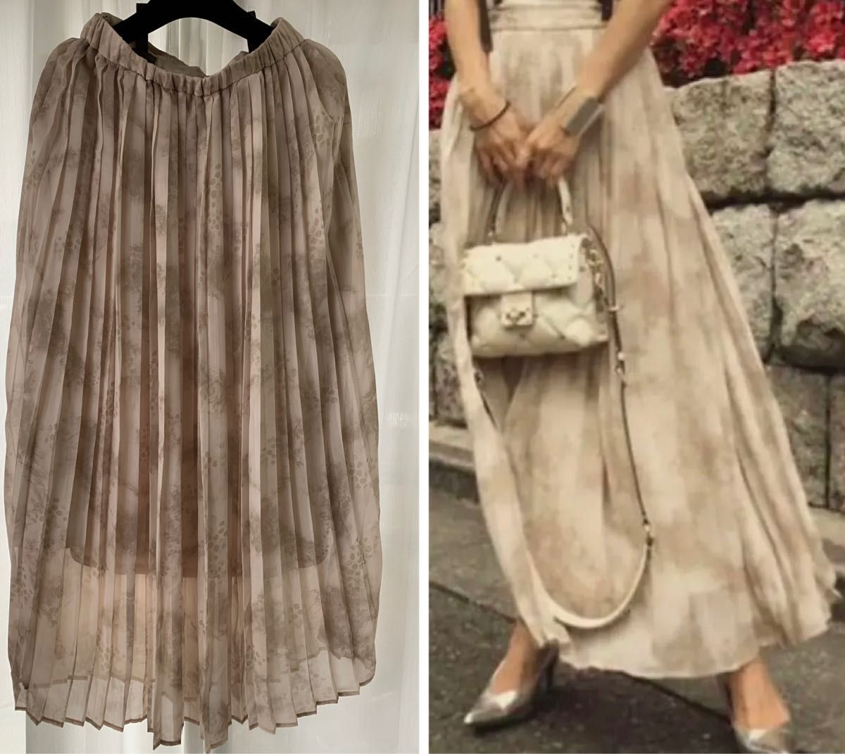 アメリ CLOUDY PYTHON SKIRT クラウディー パイソン スカート プリーツスカート ロングスカート