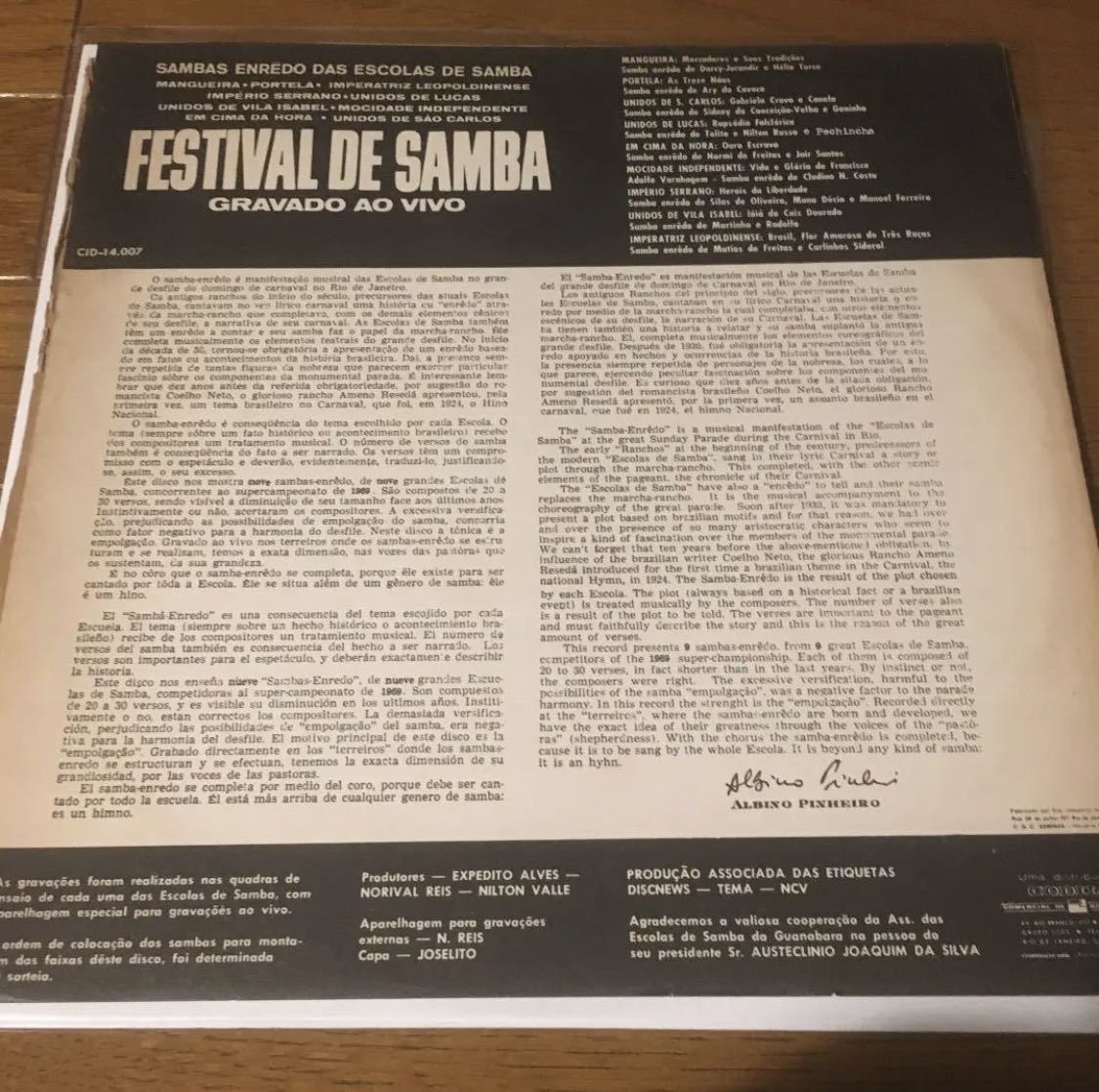 Festival De Samba Gravado Ao Vivo サンバ希少盤_画像2