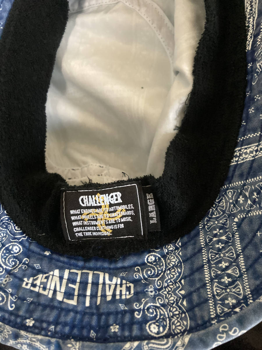 CHALLENGER BANDANA BUCKET HAT Large L NAVY チャレンジャー バンダナ バケット ハット ネイビー CLG-AC022-021 _画像3