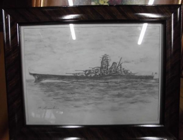 .7901 tree - boat pencil sketch approximately 24×32cm