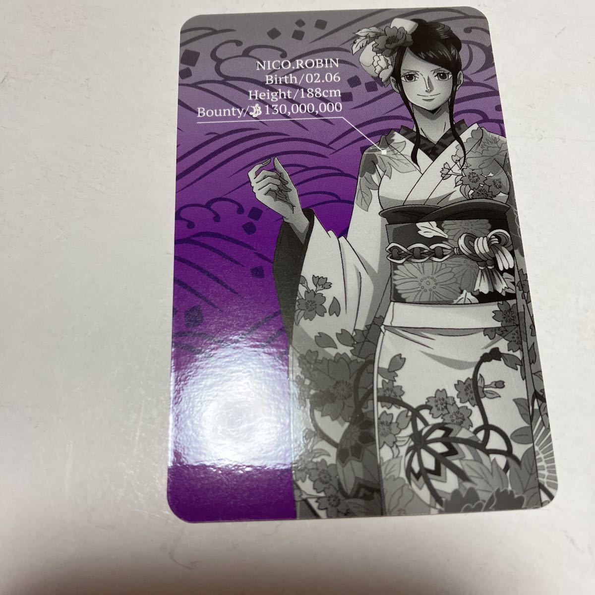 ONE PIECE ワンピース 東京ワンピースタワー 和装チケットホルダー 購入特典 トレーディングカード キャラカード ロビン_画像2