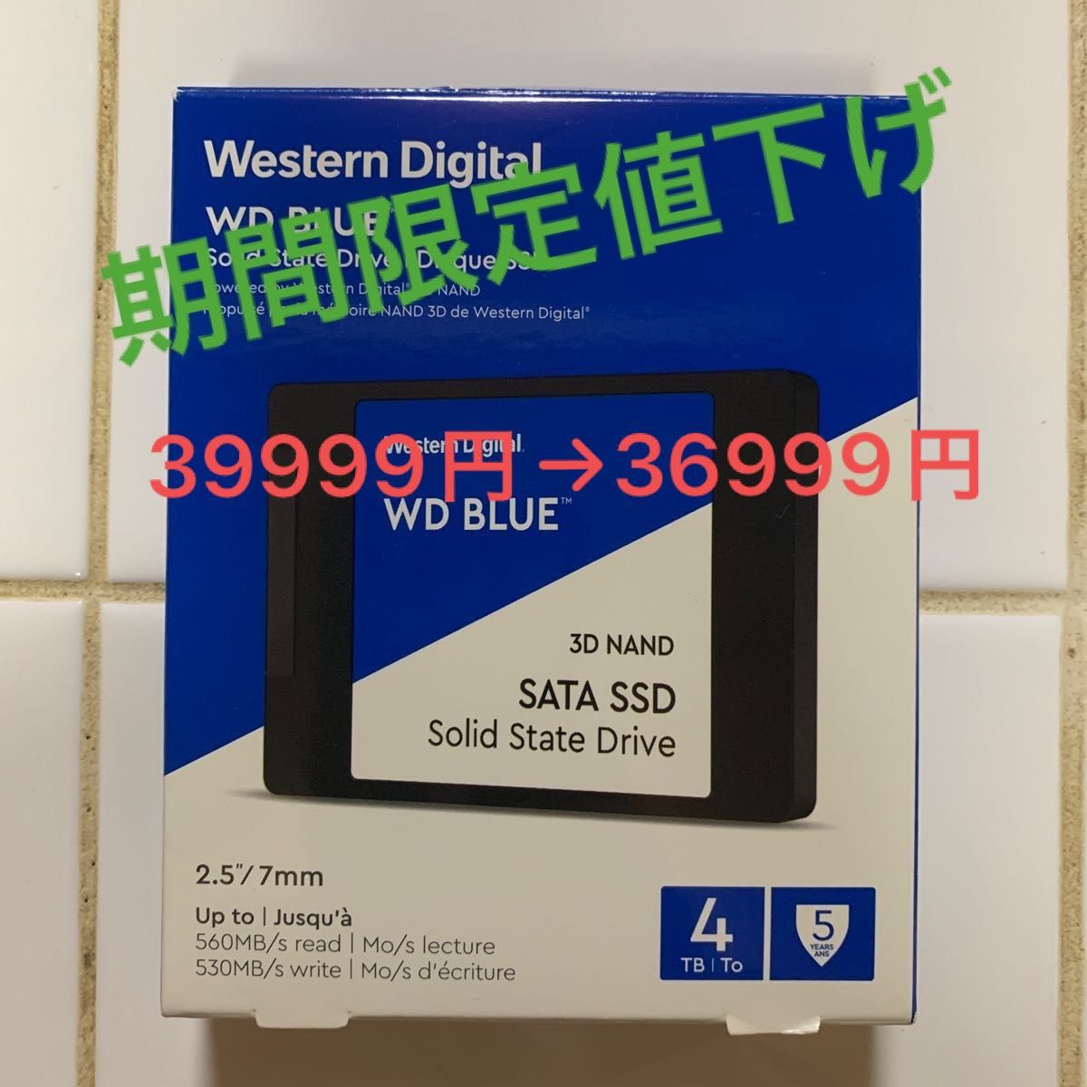 WDS400T2B0A [WD Blue 3D NAND 2 5インチ 7mm SATA 4TB WDS400T2B0A [WD Blue 3D NAND 2 5インチ 7mm SATA 4TB