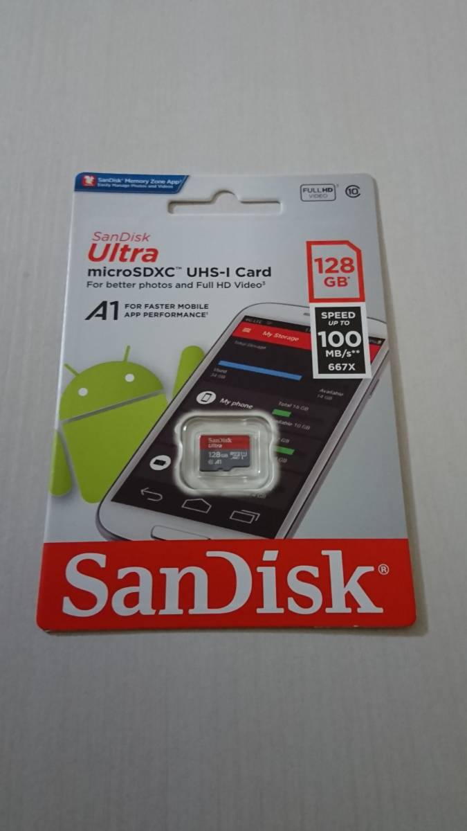  новый товар SanDisk Ultra 128GB micro SDXC SD карта не использовался красный цвет SanDisk 