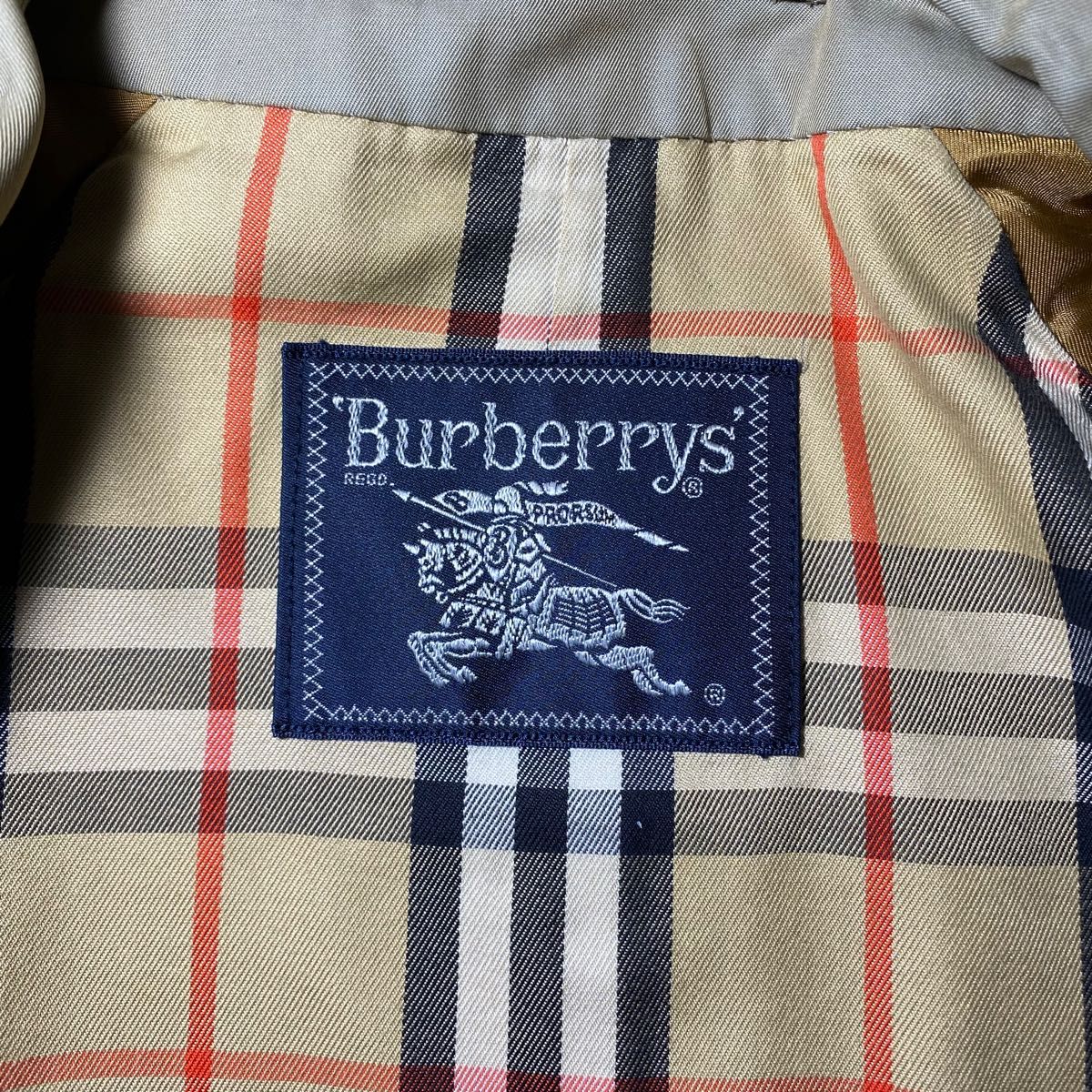 バーバリー　BURBERRY　ノバチェック　ステンカラーコート　ベージュ　M　ロング丈　比翼仕立て　英国製　C-TK83 90’s