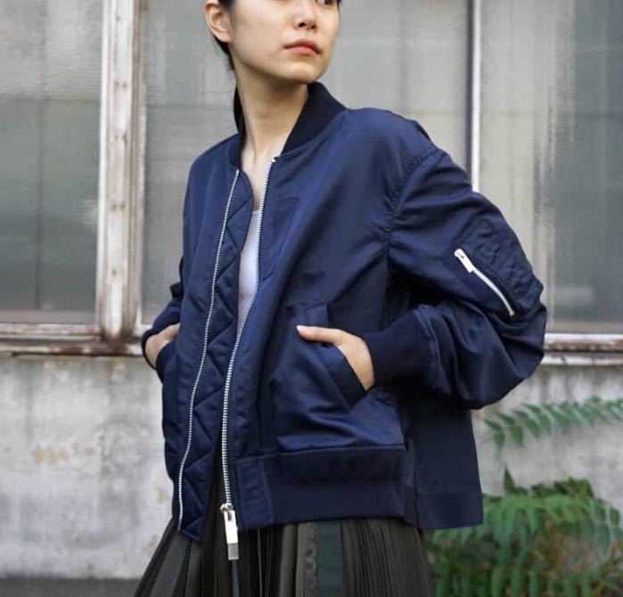おすすめネット 美品 SACAI サカイ MA-1 ボンバージャケット 中綿