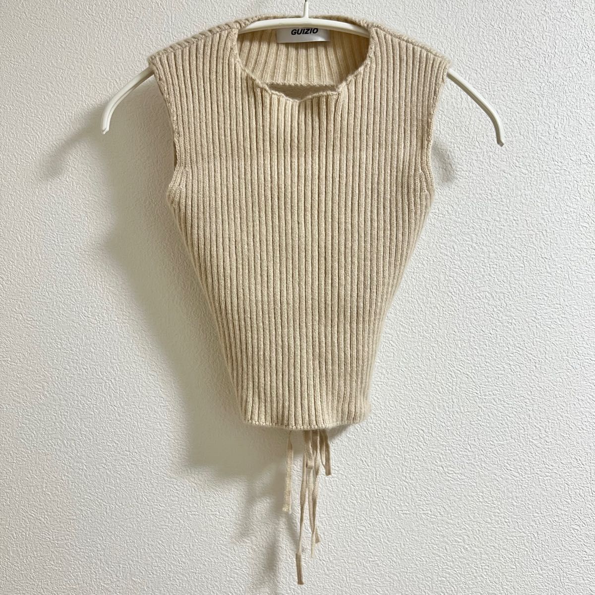 新品 GUIZIO ニット セットアップ ライトページュ-