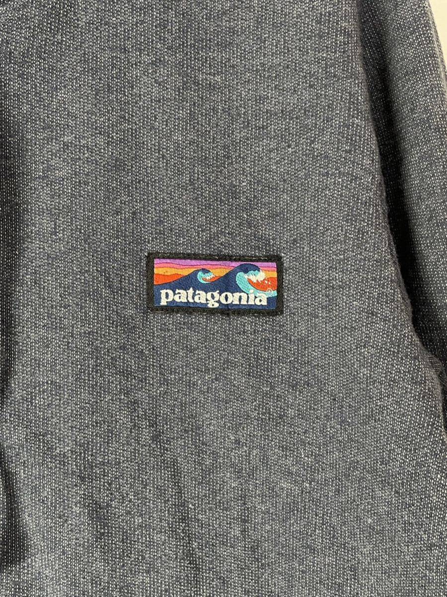 【SP17】Patagonia パタゴニア ライトウェイト フルジップ フーディー 波タグ パーカー 39505 杢青 S_胸のタグ