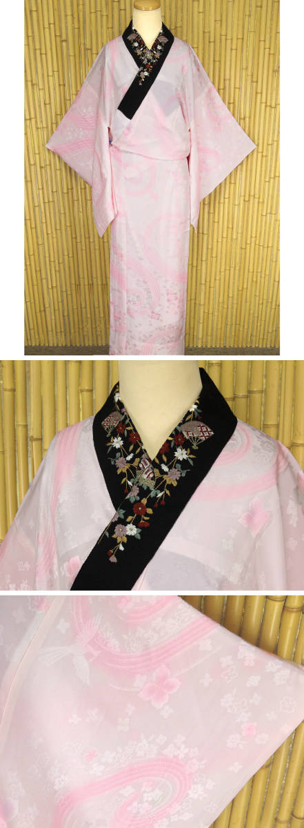 [ столица декоративная шпилька ]y-177* высококлассный длинное нижнее кимоно воротник вышивка единственный в своем роде новый старый товар длинный размер длина :145 cm длина рукава :66 cm * быстрое решение бесплатная доставка 