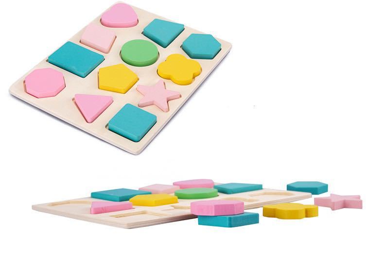 型はめパズル 色付き 幼児 知育玩具 形状認知 知的発達 子供 マカロン色の画像4