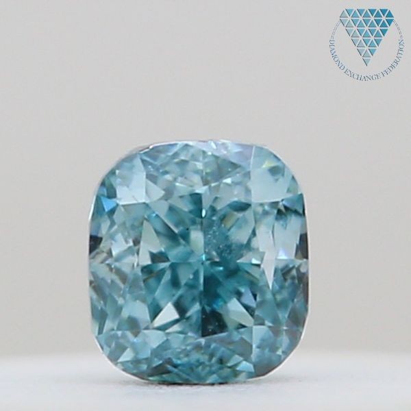 0.04 ct FANCY INTENSE BLUE-GREEN CUSHION GIA 天然 ダイヤモンド ルース 360 商品 動画 DIAMOND EXCHANGE FEDERATION_画像1