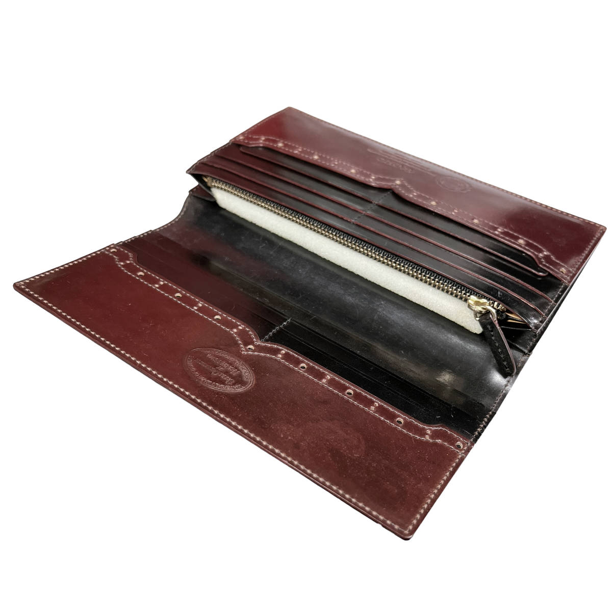 【未使用/展示品◆限定】GANZO 伊勢丹メンズ別注 ホーウィン シェルコードバン 長財布 小銭入れ付き バーガンディ /ガンゾ イセタンメンズ _画像5