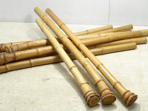 ☆16SH03☆全長約61.5cm-88cm尺八用竹材10本まとめて・松下深水制作
