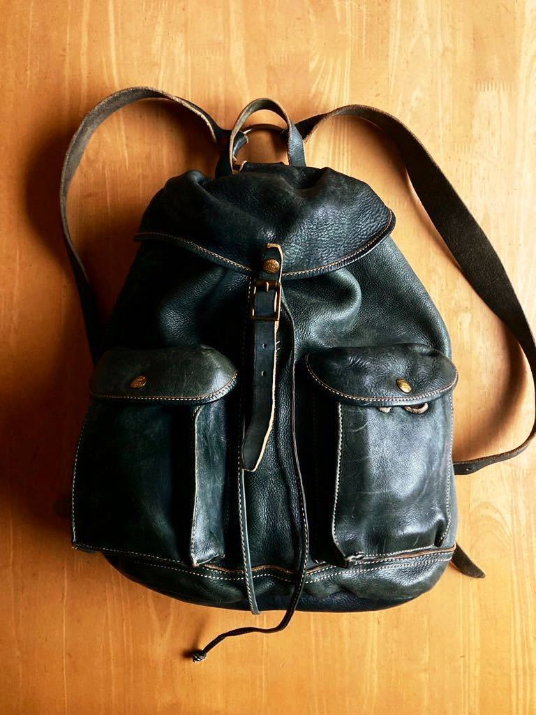 Yahoo!オークション - RRL インディゴレザーリュック ディ Yahoo!オークション - RRL インディゴレザーリュック ディ