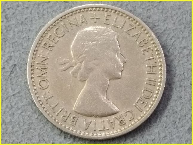 【イギリス 1シリング 硬貨/1953年】 英国 ONE SHILLING 白銅貨/エリザベス2世/旧硬貨/コイン/古銭の画像4