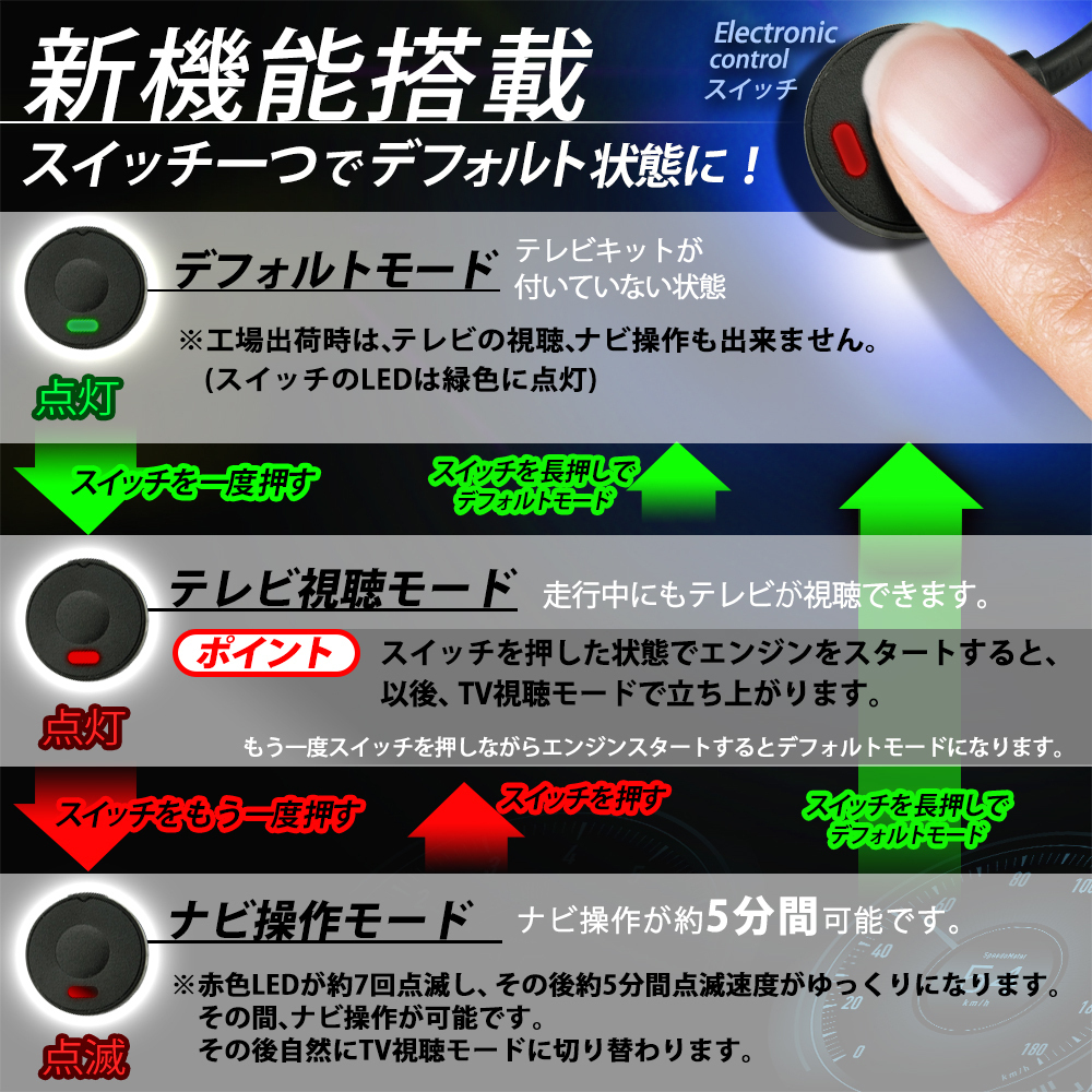 指定便送料無料 NH3N-W58 用 専用取説付き トヨタ 走行中 テレビ が見れる ナビ操作 デフォルト モード 変更 TV キット LED点灯_画像5