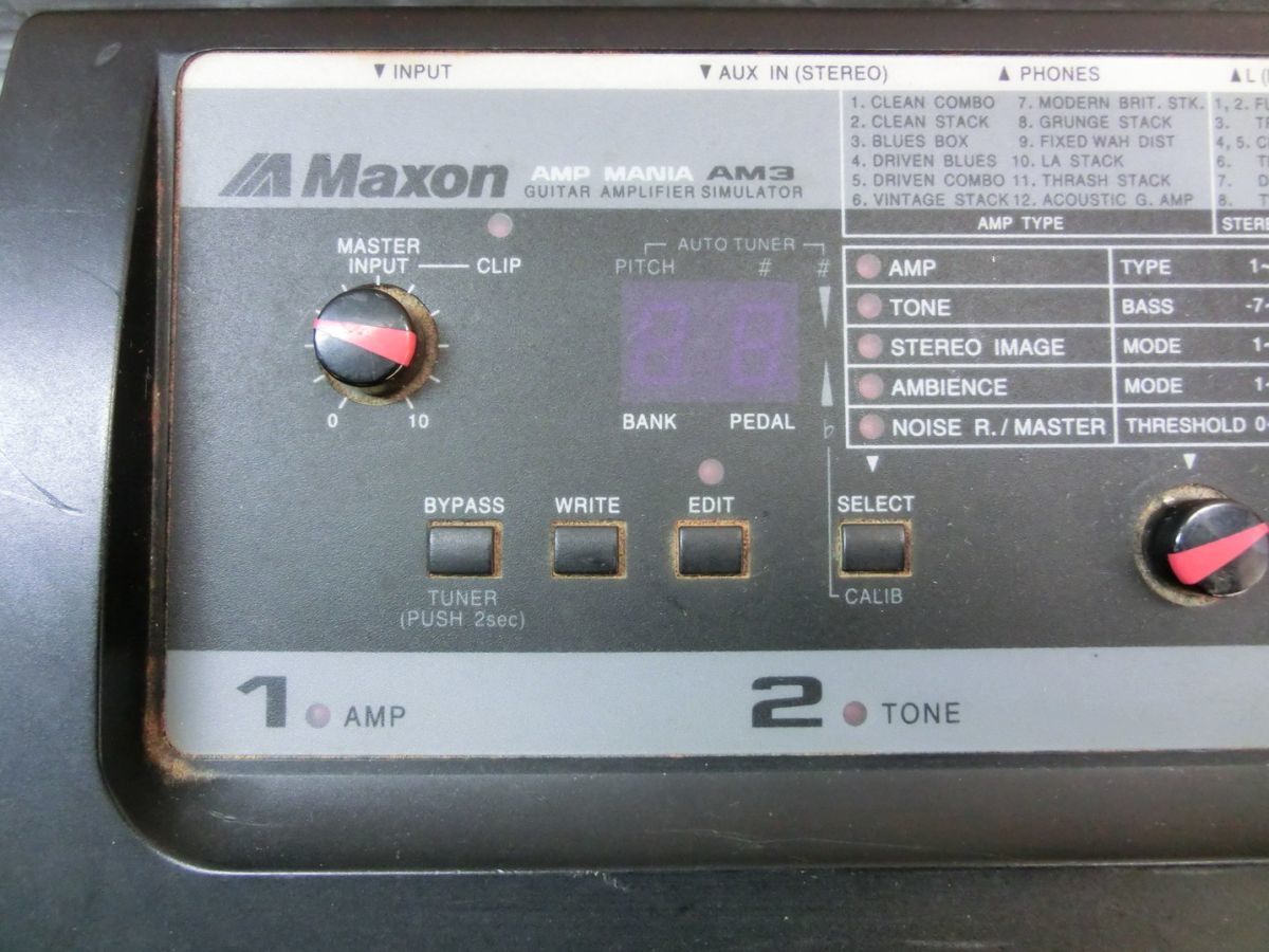 T【W7-44】【80サイズ】Maxon/マクソン/AMP MANIA AM3/ギターアンプシミュレーター※動作未確認・ジャンク扱い・傷・汚れ・錆有の画像2