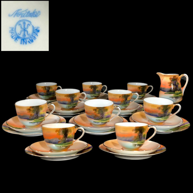 白 フリル付 希少Noritake オールドノリタケ CHARLOTTE 金彩 ティー