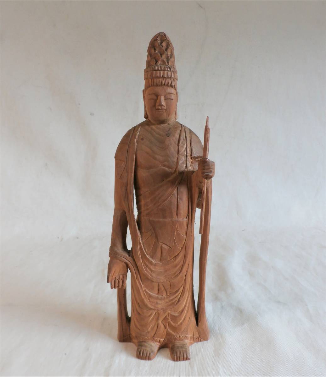  Buddhist image natural tree made skill sculpture .. fine art tree carving. Buddhist image M increase . long life Buddhist image 