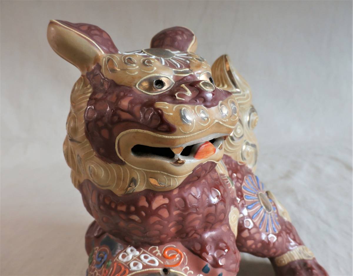  Kutani lion Tang lion ornament handicraft gold ... thing . except .T old house warehouse coloring Tamanori lion ceramics and porcelain . dog si-sa- fine art 