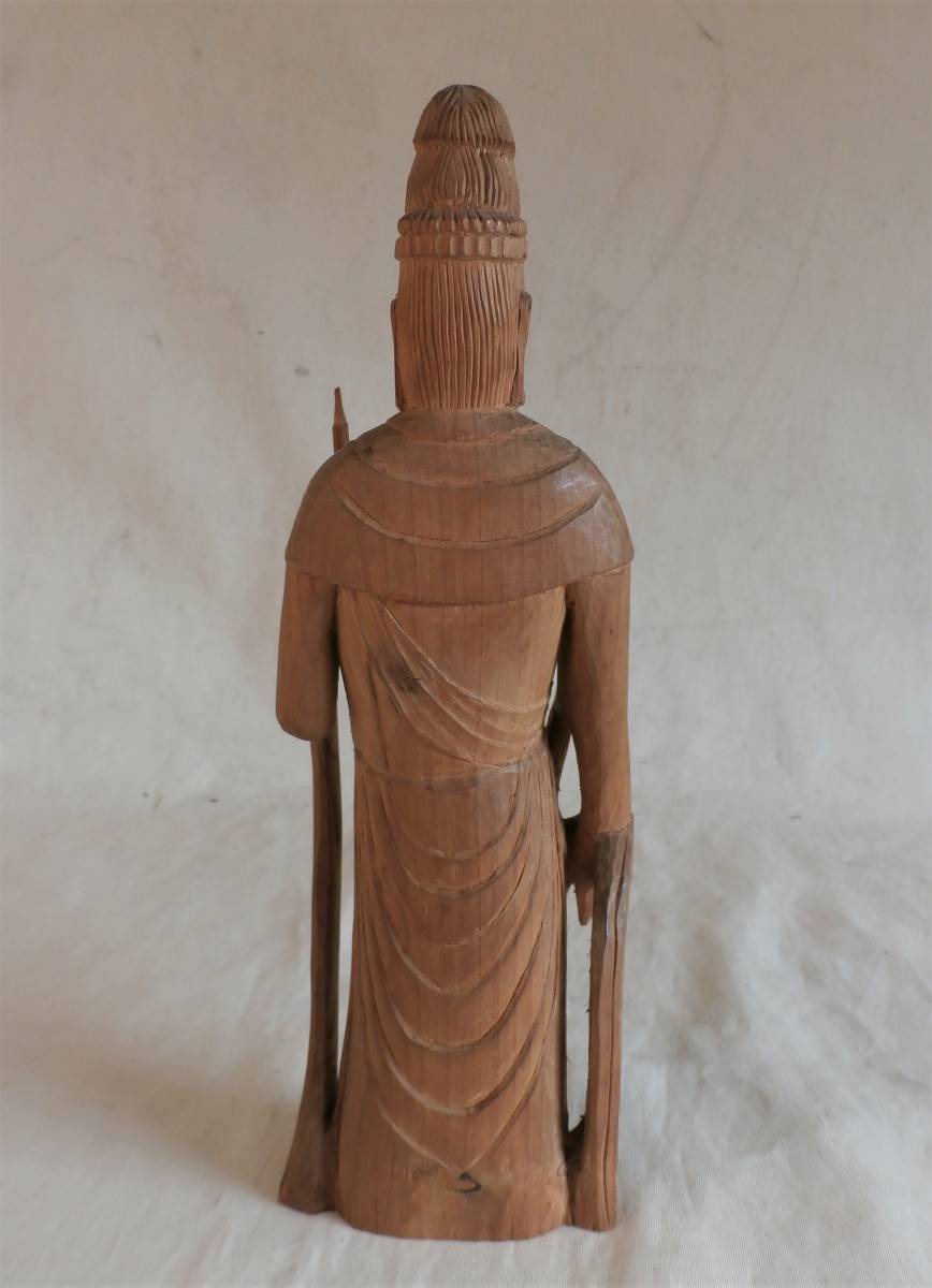  Buddhist image natural tree made skill sculpture .. fine art tree carving. Buddhist image M increase . long life Buddhist image 