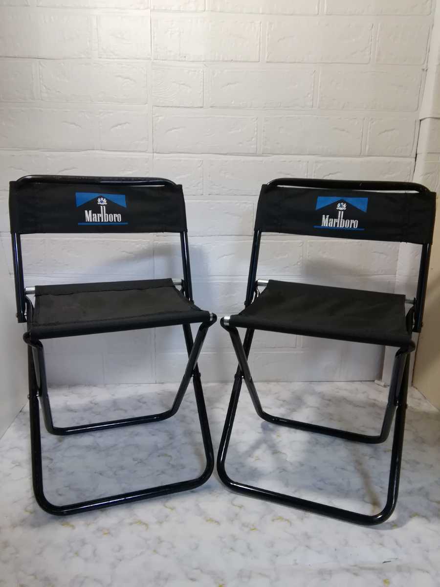 折りたたみ椅子 パイプ椅子 マルボロ 二脚セット コレクション 長期保管