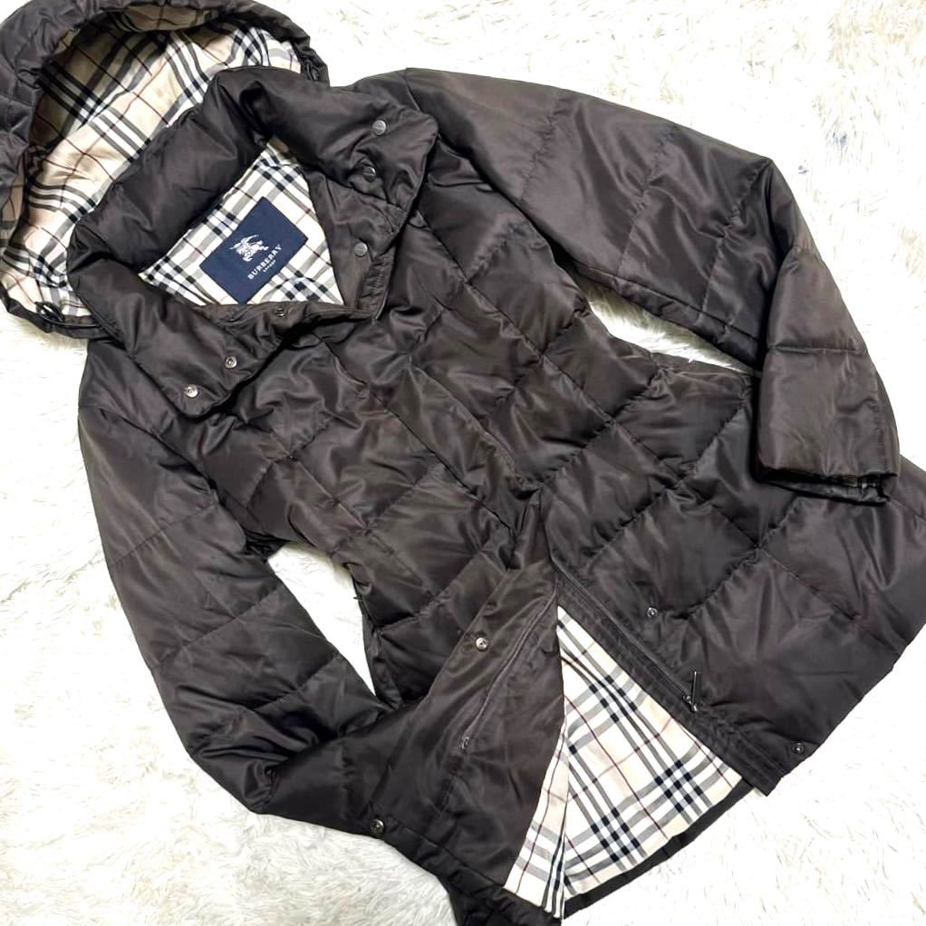 バーバリーロンドン ダウンジャケット 11号 Lサイズ レディース ノバチェック コート BURBERRY LONDON J46