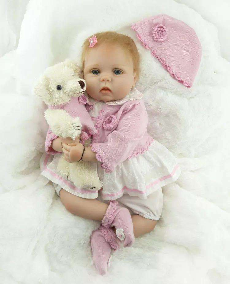  Reborn кукла младенец кукла пупс baby doll за границей кукла настоящий ручная работа хлопок корпус мишка . вместе. девочка 