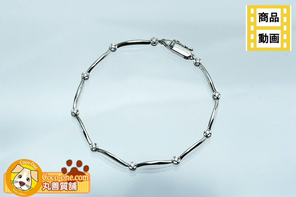 DE BEERS デビアス LINE ダイヤモンド ブレスレット K18WG D0.30 鑑別 仕上げ 中古品 程度A 中古 送料無料 動画 Youtube_画像1