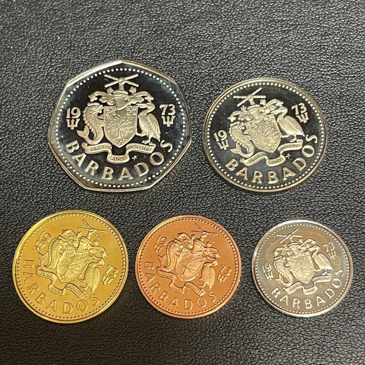 ⑤◆1円スタート バルバドス島 BARBADOS 1973年 フランクリンミント プルーフ銀貨セット 全8種 世界貨幣 アンティークの画像5