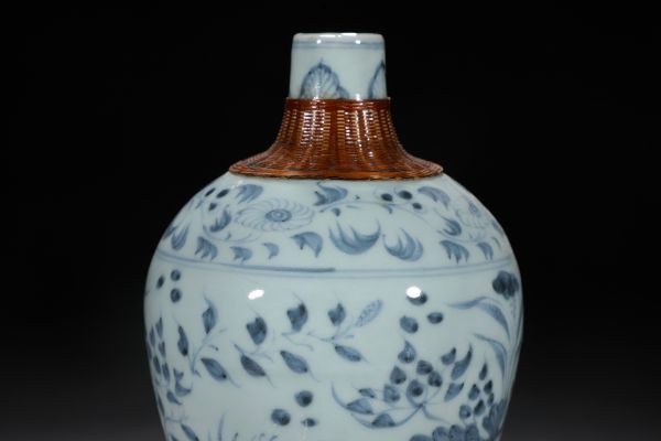 元 陶磁器 青花鴛鴦紋梅瓶仁染付 置物擺件 古賞物 古美術 中国古玩 蔵出