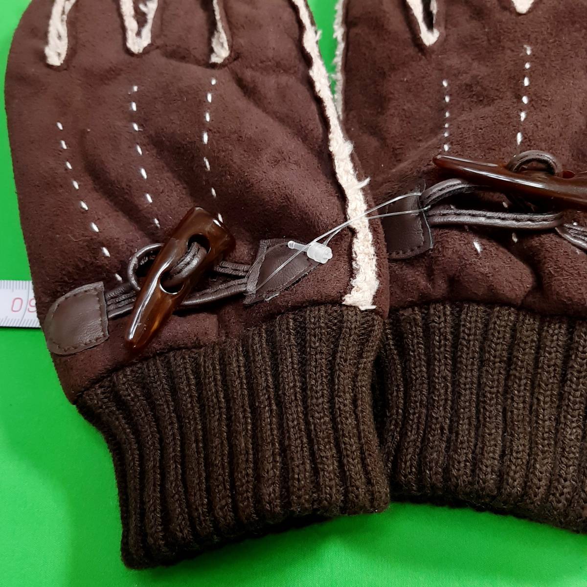c5 new goods * free shipping * smartphone Touch correspondence protection against cold knitted & reverse side nappy boa attaching warm suede style gloves *5 fingers * dark brown lady's L size 