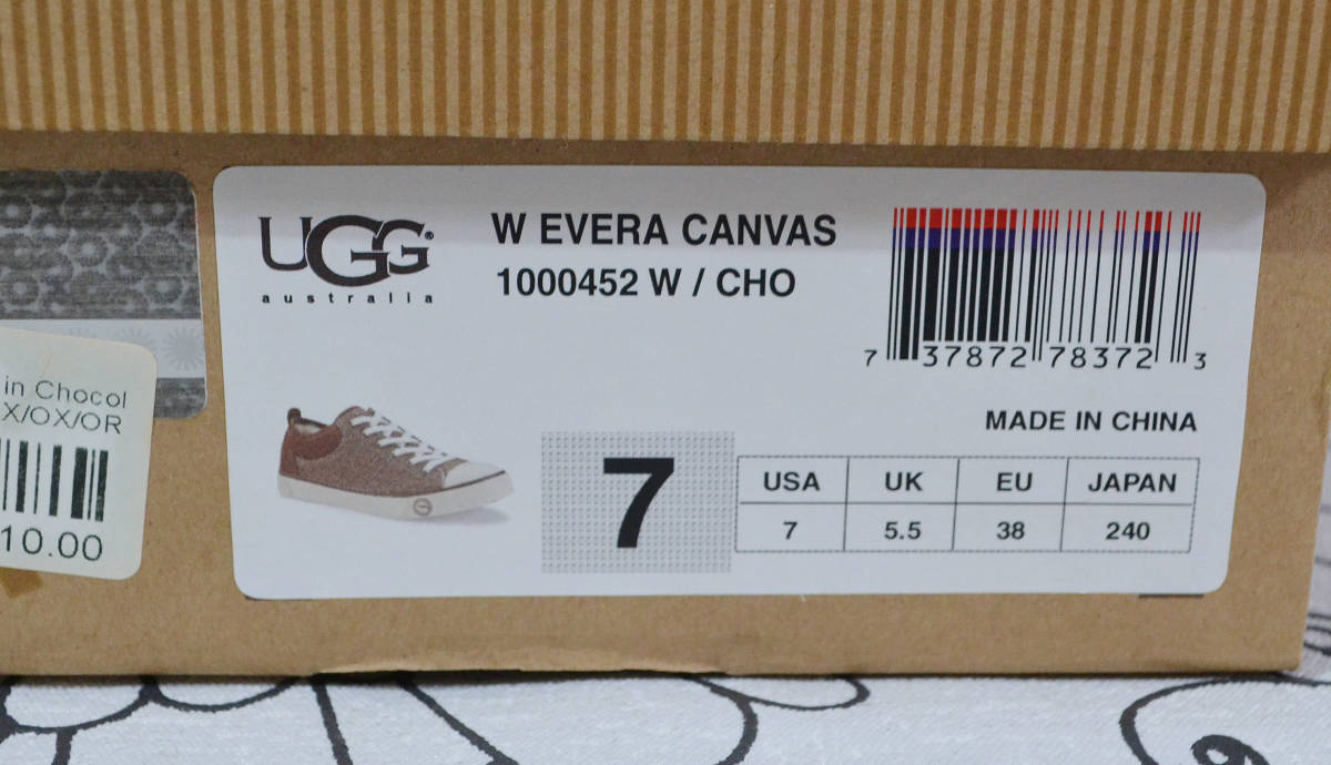 【Q529】1円～/UGG/アグ/EVERA CANVAS/1000452W/ブラウン/24㎝_画像6