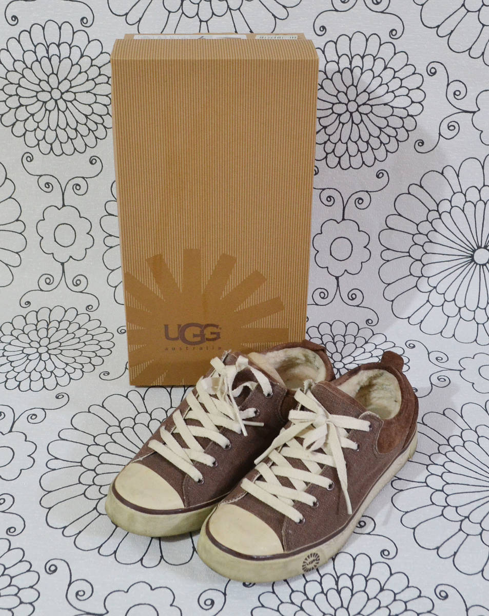 【Q529】1円～/UGG/アグ/EVERA CANVAS/1000452W/ブラウン/24㎝_画像1