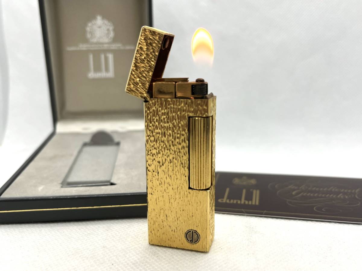 美品 着火確認済 DUNHILL ダンヒル Dマーク 金箔 ローラー ガス