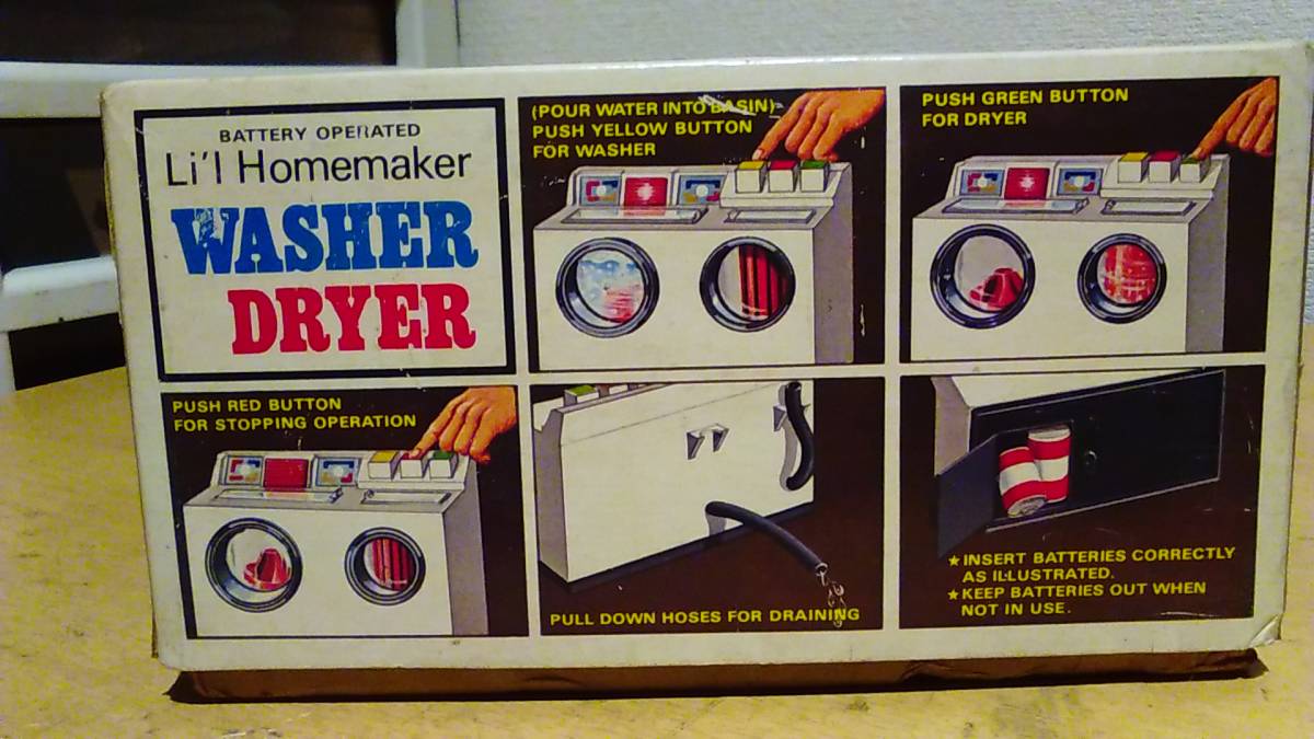 アルプス リトルシスターシリーズ プッシュボタン ミニ洗濯機 電動回転OK ジャンク 昭和レトロ ビンテージ Li'l Homemaker WASHER-DRYERの画像9