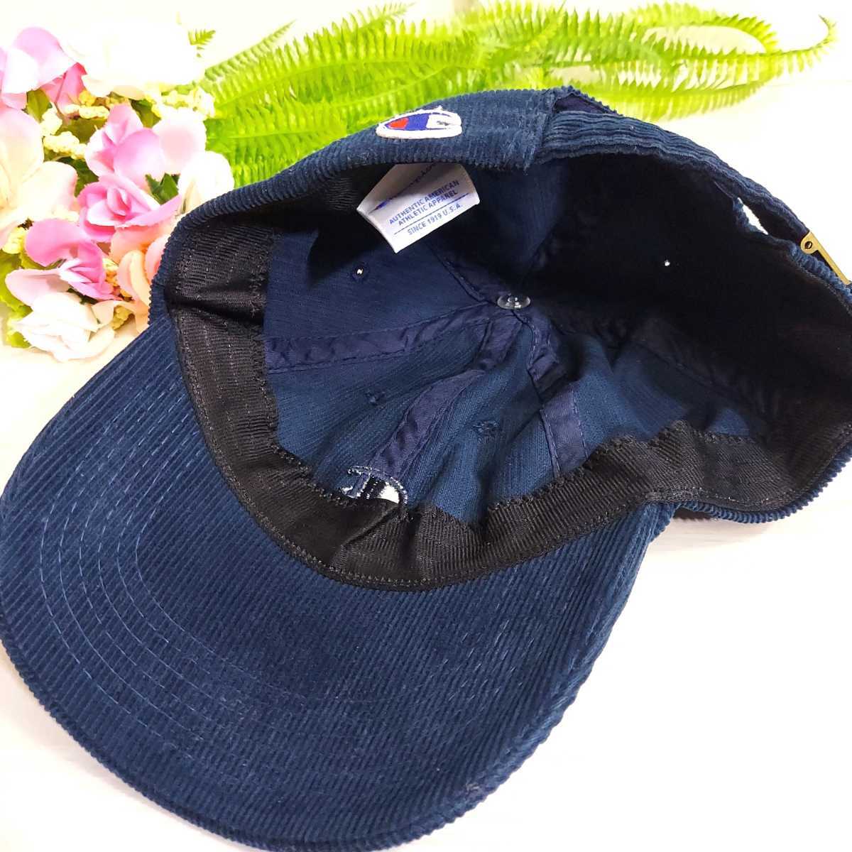 Champion チャンピオン ロゴ刺繍 コーデュロイ 綿100% キャップ 暗めの