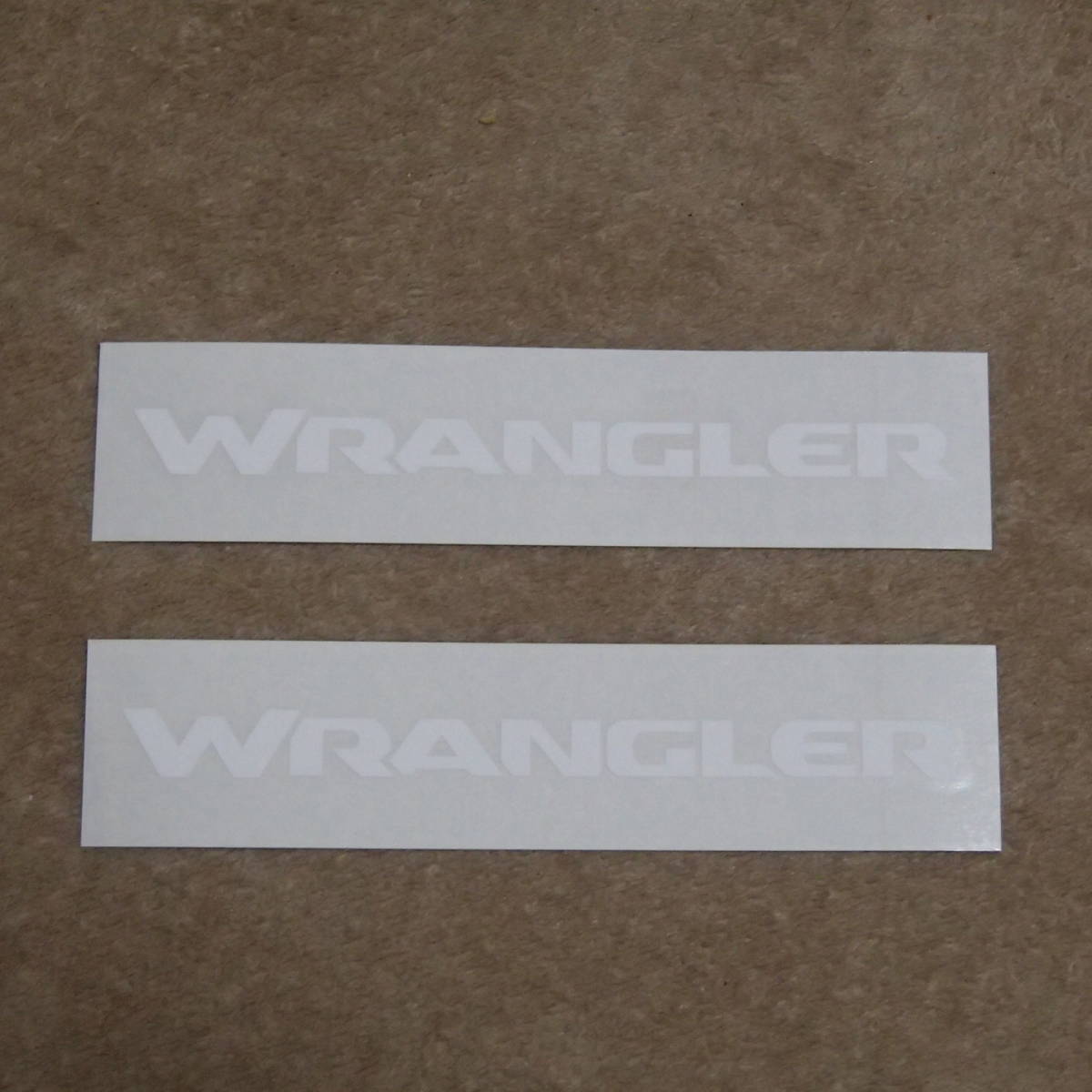 WRANGLER　ステッカー　ホワイト　W:200mm　2組入　左右ドア用　JL　JK　YJ　TJ　ラングラー　WILLYS　Jeep_画像1