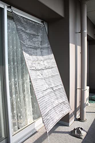 テクノエイム 日よけ すだれ 屋外 シェード 日本製 遮熱 アルミ蒸着 屋外 目隠し 吊り下げ ホワイト 約90×185cm 「外から見えず、中の画像6