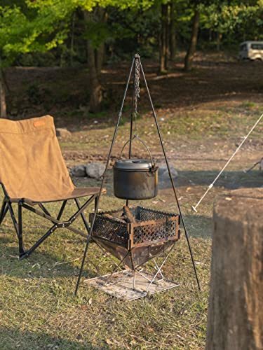 キャンピングムーン(CAMPING MOON) トライポッド L 焚き火三脚 耐重量15KG 収納ケース付き 4段折り MS-105-BK_画像4