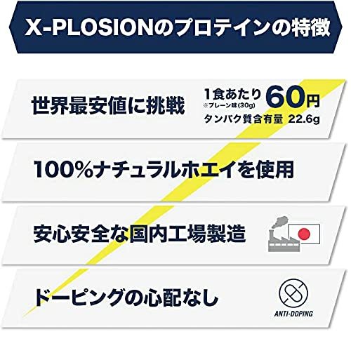 エクスプロージョン ホエイプロテイン 3kg 約100食分 プレーン味 大
