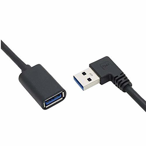 USB 3.0 L型 左右90°方向変換ケーブル タイプAオス- タイプAメス 超高速 5Gbpsのデータ転送同期リード USB_画像2