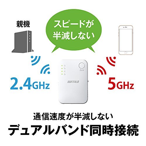 BUFFALO WiFi 無線LAN中継機 WEX-1166DHPS/N 11ac/n/a/g/b 866+300Mbps ハイパワー コンパク_画像3