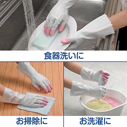 【まとめ買い】 ファミリー ビニール 手袋 うす手 指先抗ウイルス加工 Sサイズ ピンク×6個 掃除 洗濯 食器洗い用_画像6