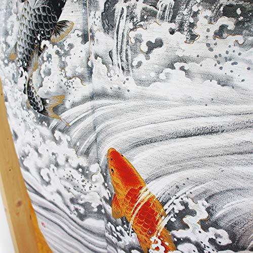 のれん 浮世絵 和風 タペストリー 半間のれん 伝統 縁起 幅85×丈150cm 鯉の滝のぼり モヘア生地 3007_画像4